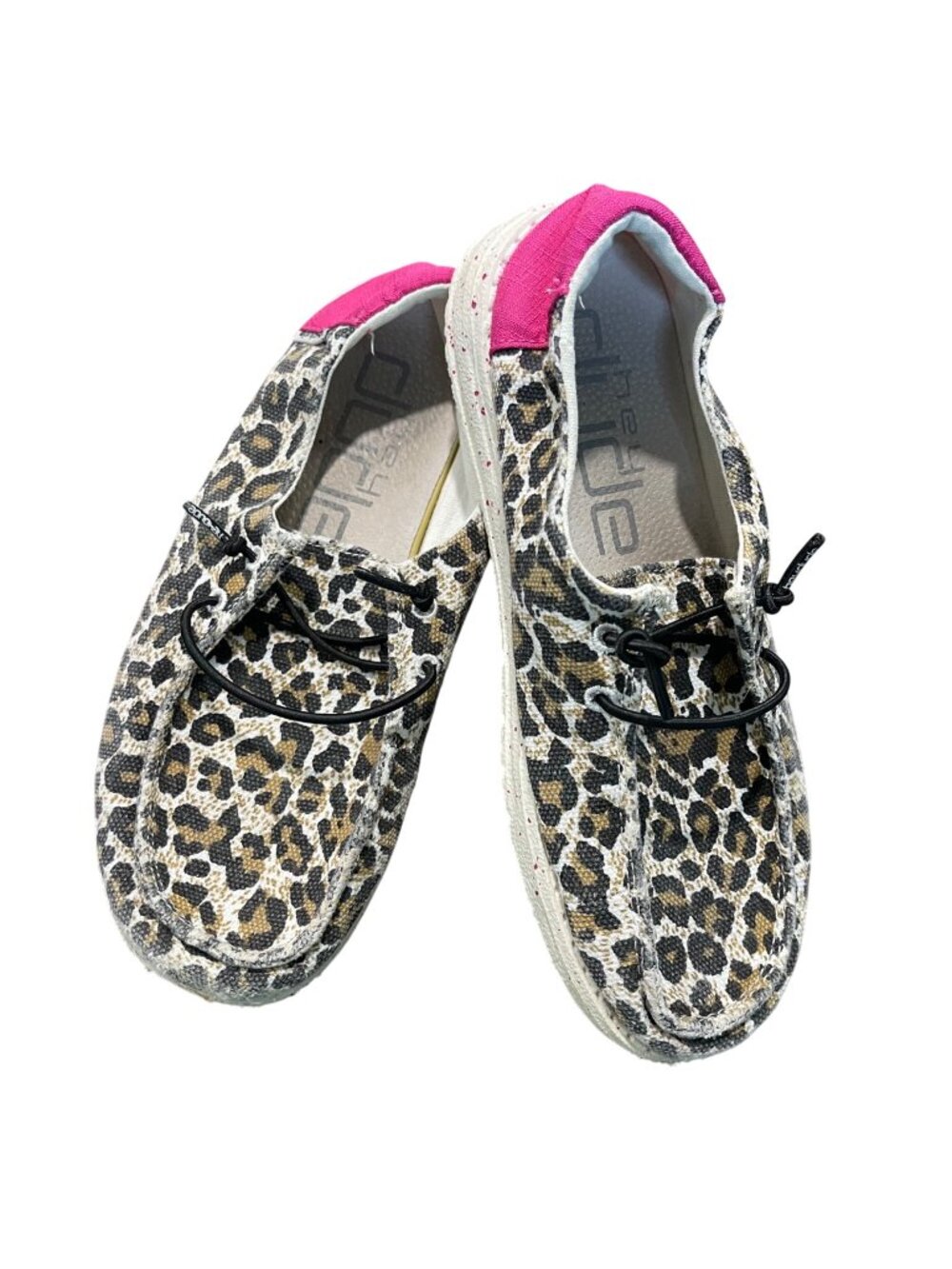 Hey Dude Wendy Youth Cheetah Shoes Girls Size Y3-L4 Moccasin‎ Slip On Animal